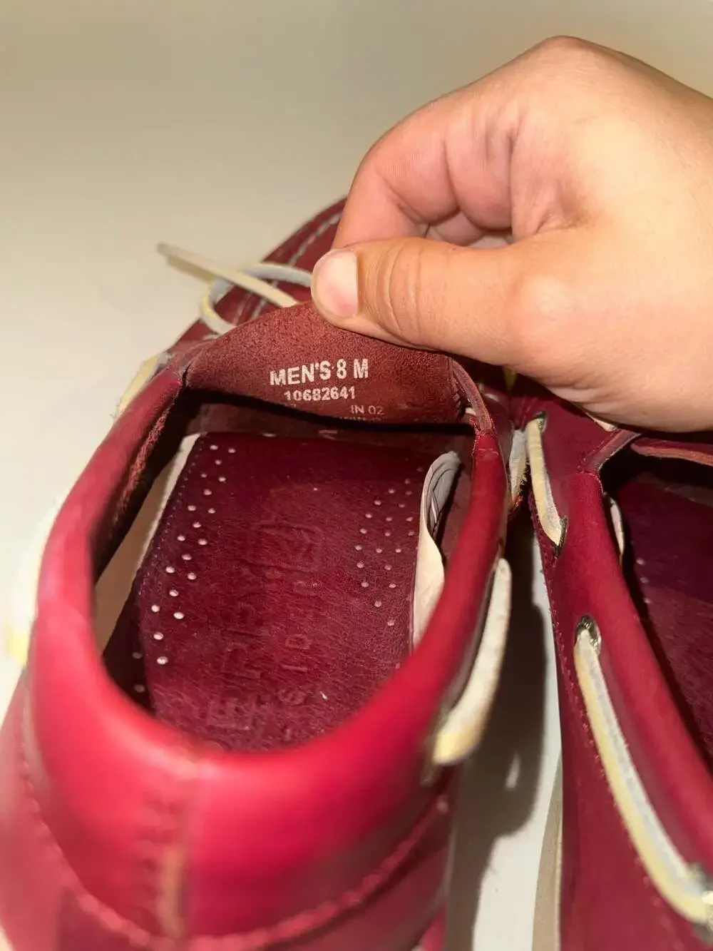 Sperry Top-Sider Authentic Original Boat Shoes Men's 8 M Red Leather